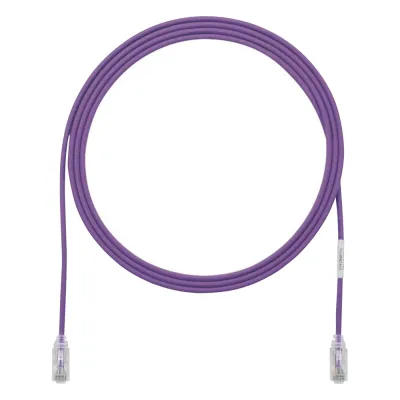 Cable de Parcheo TX6, UTP Cat6, Diámetro Reducido (28AWG), Color Violeta, 2.13 Metros (7 Pies)