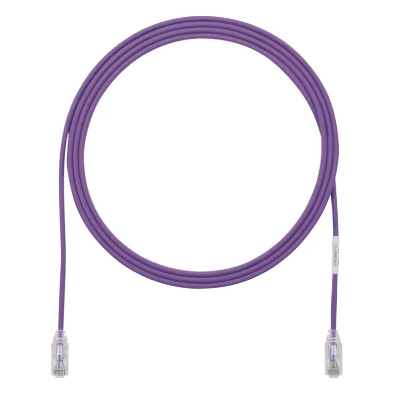 Cable de Parcheo TX6, UTP Cat6, Diámetro Reducido (28AWG), Color Violeta, 2.13 Metros (7 Pies)