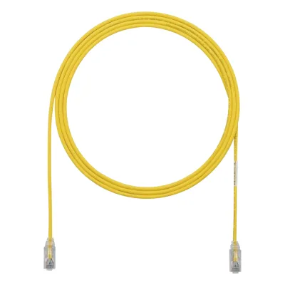Cable de Parcheo TX6, UTP Cat6, Diámetro Reducido (28AWG), Color Amarillo, 2.13 Metros (7 Pies)