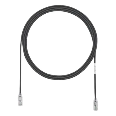 Cable de Parcheo TX6, UTP Cat6, Diámetro Reducido (28AWG), Color Negro, 2.44 Metros (8 Pies)