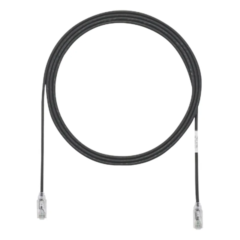 Cable de Parcheo TX6, UTP Cat6, Diámetro Reducido (28AWG), Color Negro, 2.44 Metros (8 Pies)