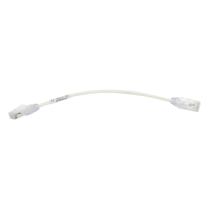 Cable de Parcheo TX6, UTP Cat6, Diámetro Reducido (28AWG), Color Blanco, 20.32 cm (8 Pulgadas)