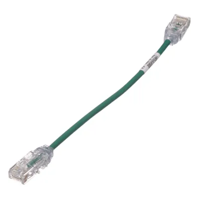 Cable de Parcheo TX6, UTP Cat6, Diámetro Reducido (28AWG), Color Verde, 20.2 cm (8 Pulgadas)