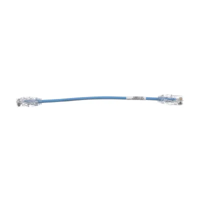 Cable de Parcheo UTP Cat6A, CM/LSZH, Diámetro Reducido (28AWG), Color Azul, 20 cm (7.87 pulgadas).