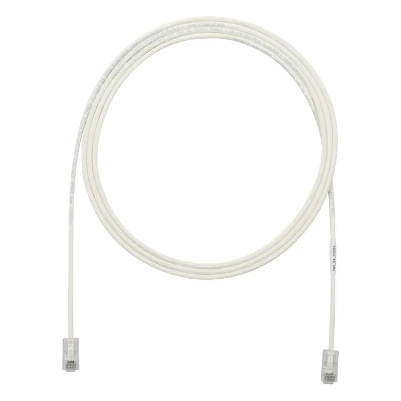 Cable de Parcheo UTP Cat6A, CM/LSZH, Diámetro Reducido (28AWG), Color Blanco Mate, 3.05 Metros (10 Pies)