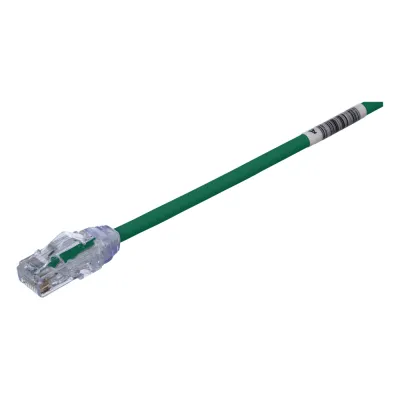 Cable de Parcheo UTP Cat6A, CM/LSZH, Diámetro Reducido (28AWG), Color Verde, 3.05 Metros (10 Pies)