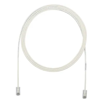 Cable de Parcheo UTP Cat6A, CM/LSZH, Diámetro Reducido (28AWG), Color Blanco Mate, 4.57 Metros (15 Pies)