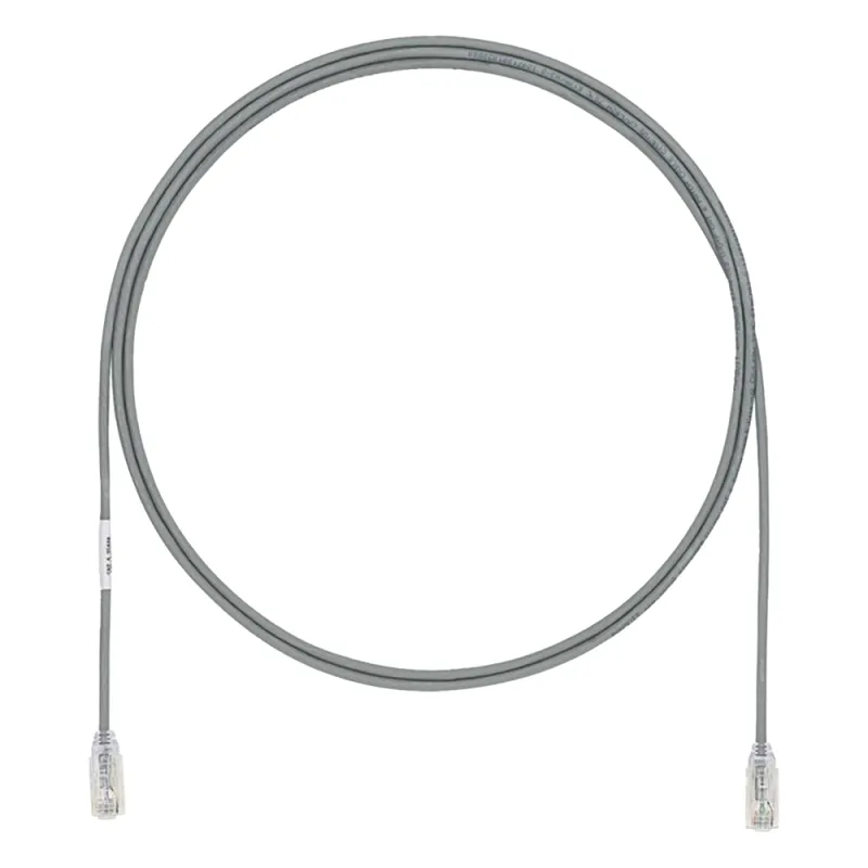 Cable de Parcheo UTP Cat6A, CM/LSZH, Diámetro Reducido (28AWG), Color Gris, 4.57 Metros (15 Pies)