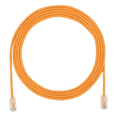 Cable de Parcheo UTP Cat6A, CM/LSZH, Diámetro Reducido (28AWG), Color Naranja, 4.57 Metros (15 Pies)