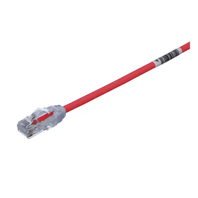 Cable de Parcheo UTP Cat6A, CM/LSZH, Diámetro Reducido (28AWG), Color Rojo, 4.57 Metros (15 Pies)