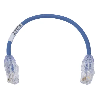 Cable de Parcheo UTP Cat6A, CM/LSZH, Diámetro Reducido (28AWG), Color Azul, 0.3 Metros (1 Pie)