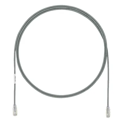 Cable de Parcheo UTP Cat6A, CM/LSZH, Diámetro Reducido (28AWG), Color Gris, 0.30 Metros (1 Pie)