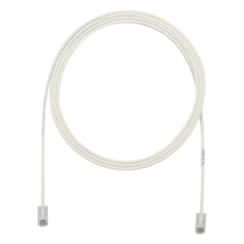 Cable de Parcheo UTP Cat6A, CM/LSZH, Diámetro Reducido (28AWG), Color Blanco Mate, 6.1 Metros (20 Pies)