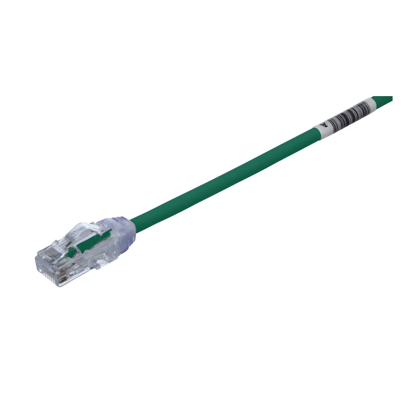 Cable de Parcheo UTP Cat6A, CM/LSZH, Diámetro Reducido (28AWG), Color Verde, 6.1 Metros (20 Pies)