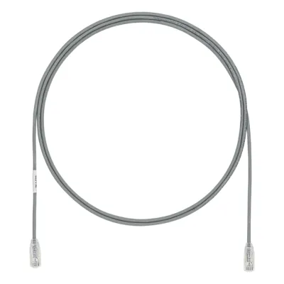 Cable de Parcheo UTP Cat6A, CM/LSZH, Diámetro Reducido (28AWG), Color Gris, 6.1 Metros (20 Pies)