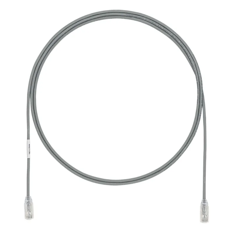Cable de Parcheo UTP Cat6A, CM/LSZH, Diámetro Reducido (28AWG), Color Gris, 6.1 Metros (20 Pies)