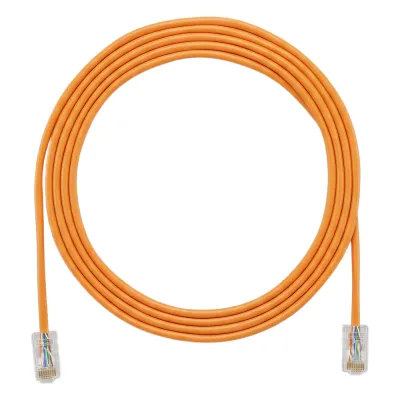 Cable de Parcheo UTP Cat6A, CM/LSZH, Diámetro Reducido (28AWG), Color Naranja, 6.1 Metros (20 Pies)