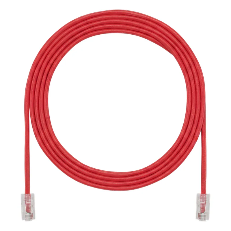 Cable de Parcheo UTP, Cat6A, 24 AWG, CM, Color Rojo, 6.71 Metros (22 Pies)