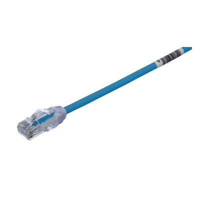 Cable de Parcheo UTP Cat6A, CM/LSZH, Diámetro Reducido (28AWG), Color Azul, 0.61 Metros (2 Pies)