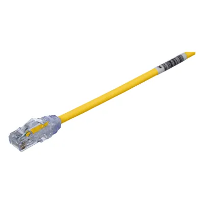 Cable de Parcheo UTP Cat6A, CM/LSZH, Diámetro Reducido (28AWG), Color Amarillo, 0.61 Metros (2 Pies)