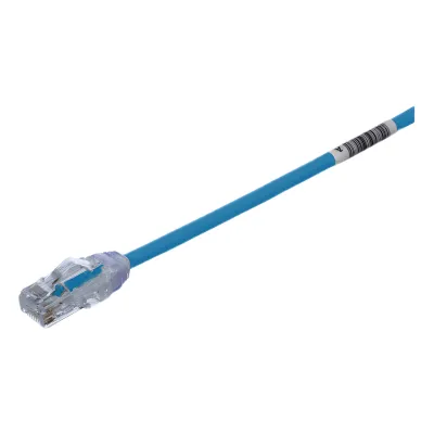 Cable de Parcheo UTP Cat6A, CM/LSZH, Diámetro Reducido (28AWG), Color Azul, 9.14 Metros (30 Pies)