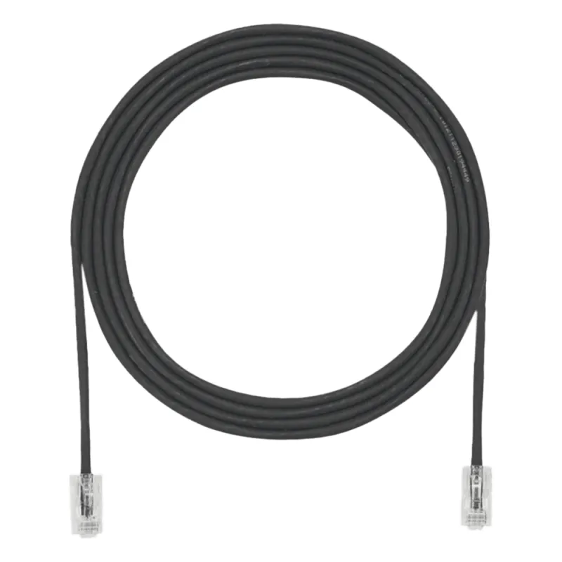Cable de Parcheo UTP Cat6A, CM/LSZH, Diámetro Reducido (28AWG), Color Negro, 0.91 Metros (3 Pies)