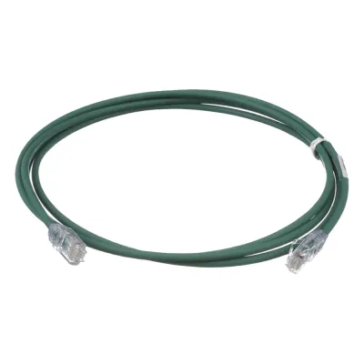 Cable de Parcheo UTP Cat6A, CM/LSZH, Diámetro Reducido (28AWG), Color Verde, 0.91 Metros (3 Pies)
