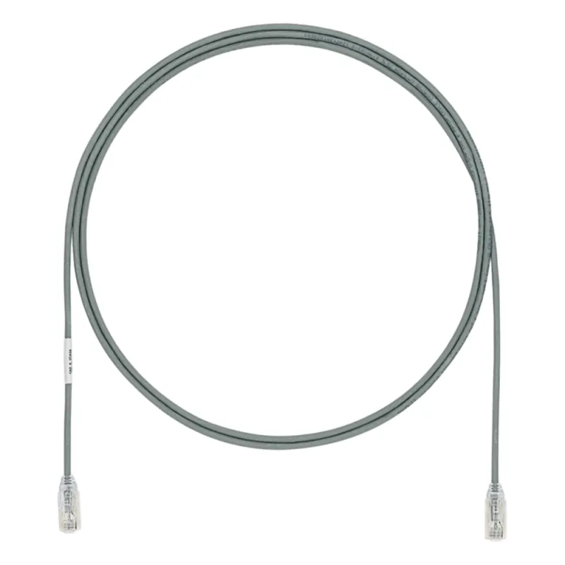 Cable de Parcheo UTP Cat6A, CM/LSZH, Diámetro Reducido (28AWG), Color Gris, 0.91 Metros (3 Pies)
