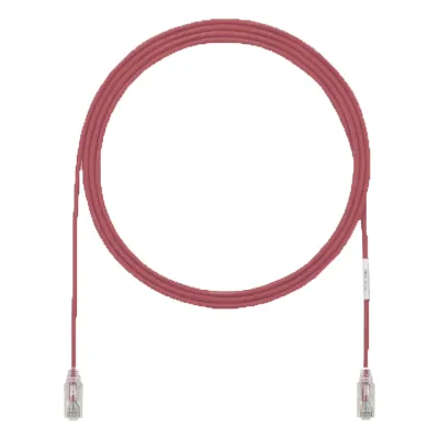Cable de Parcheo UTP Cat6A, CM/LSZH, Diámetro Reducido (28AWG), Color Rojo, 0.91 Metros (3 Pies)