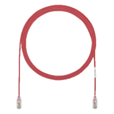 Cable de Parcheo UTP Cat6A, CM/LSZH, Diámetro Reducido (28AWG), Color Rojo, 15.24 Metros (50 Pies)