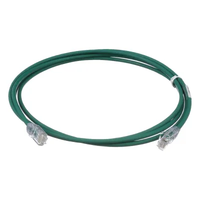 Cable de Parcheo UTP Cat6A, CM/LSZH, Diámetro Reducido (28AWG), Color Verde, 1.52 Metros (5 Pies)