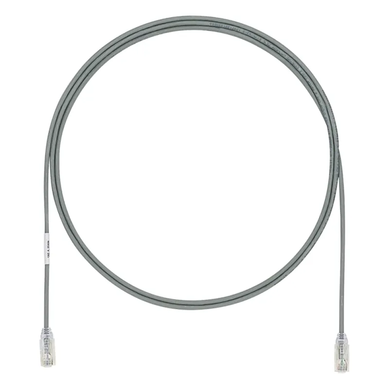 Cable de Parcheo UTP Cat6A, CM/LSZH, Diámetro Reducido (28AWG), Color Gris, 2.13 Metros (7 Pies)