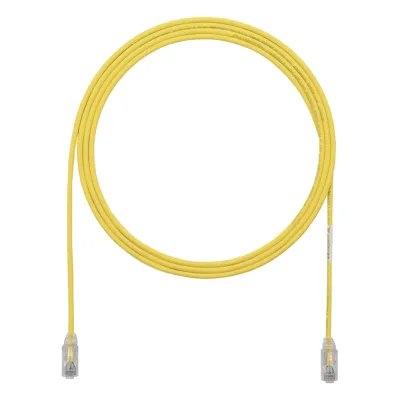 Cable de Parcheo UTP Cat6A, CM/LSZH, Diámetro Reducido (28AWG), Color Amarillo, 2.13 Metros (7 Pies)