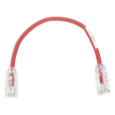 Cable de Parcheo UTP, Cat6A, Diámetro Reducido (28 AWG), CM/LSZH, Color Rojo, 20.3 cm (8 Pulgadas)