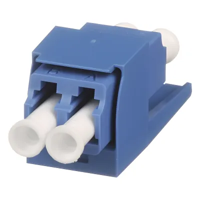 Módulo Acoplador LC Duplex, para Fibra Óptica Monomodo OS1/OS2, Tipo Mini-Com, Color Azul