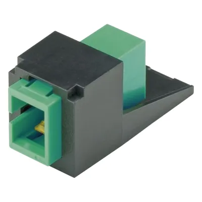 Módulo Acoplador SC/APC Simplex, para Fibra Óptica Monomodo OS1/OS2, Tipo Mini-Com, Color Negro