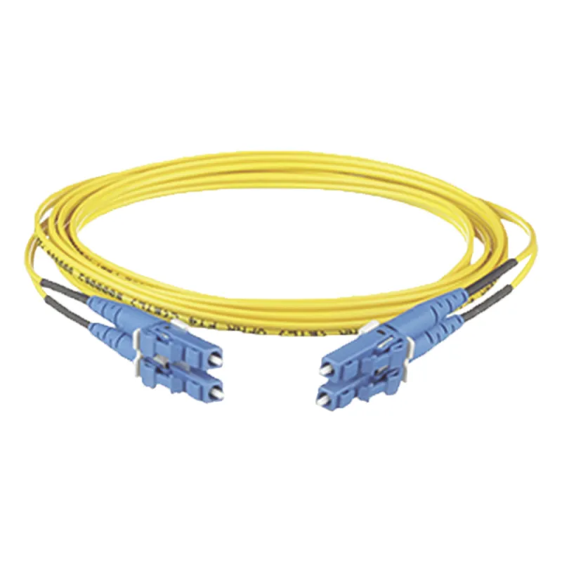 Jumper de Fibra Optica Monomodo 9/125 OS2, LC-LC Duplex, OFNR (Riser), Color Amarillo, 7 Metros (22.97 Pies)