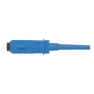 Conector de Fibra Óptica SC Simplex OptiCam, Monomodo 9/125 OS2, Pre-pulido, Color Azul