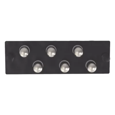 Placa Acopladora de Fibra Óptica FAP, Con 6 Conectores ST Simplex (6 Fibras), Para Fibra Monomodo OS1/OS2, Color Negro