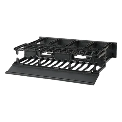 Organizador de Cables Horizontal NetManager de Alta Densidad, Doble (Frontal y Posterior), Para Rack de 19in, 2UR, Color Negro