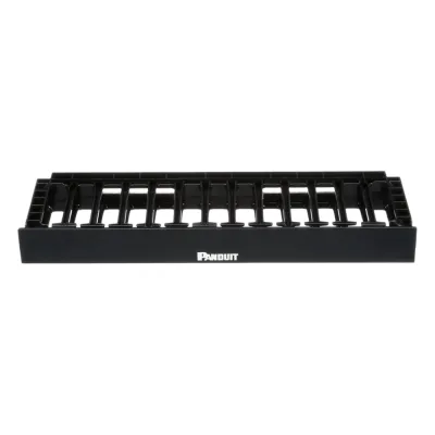Organizador de Cables Horizontal NetManager de Alta Densidad, Sencillo (Solo Frontal), Para Rack de 19in, 1UR