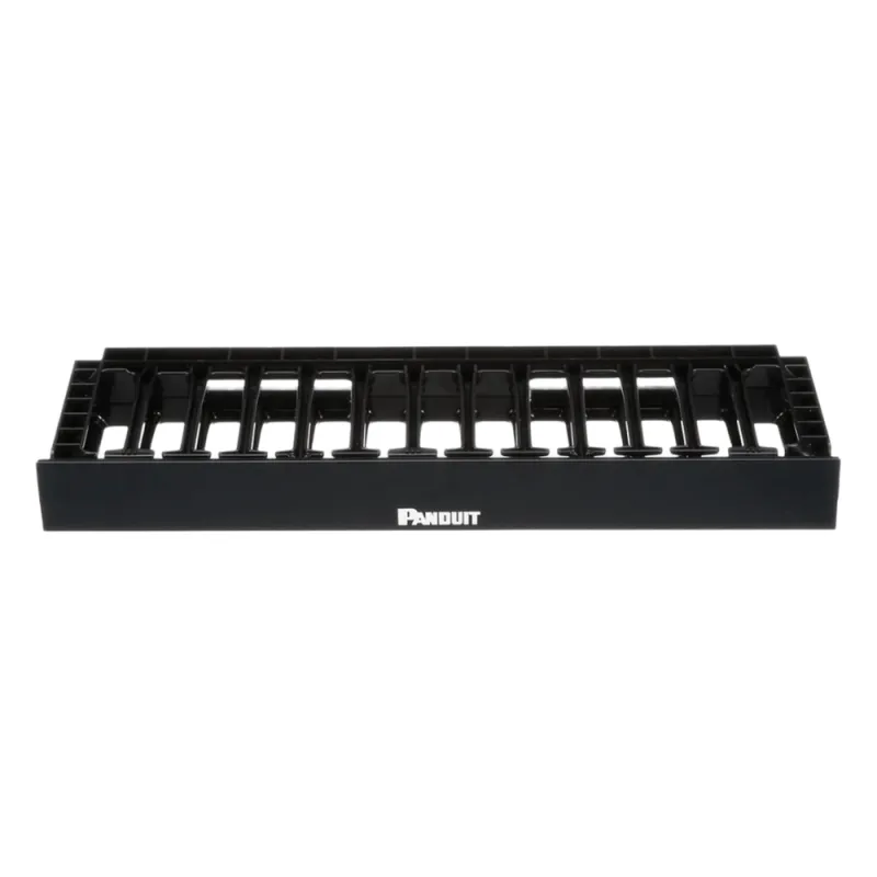 Organizador de Cables Horizontal NetManager de Alta Densidad, Sencillo (Solo Frontal), Para Rack de 19in, 1UR