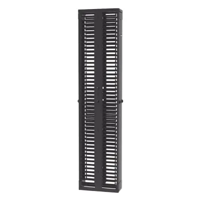 Organizador Vertical PatchRunner™, Doble (Frontal y Posterior), Para Rack Abierto de 45 Unidades, 8in de Ancho, Color Negro