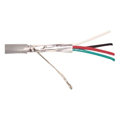 Bobina de 305 m (1000 ft) / Cable para Alarma 4x18 AWG / Blindado / Riser / Gris