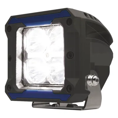 Luz de Trabajo LED / 9 LED de 10 W / 12-24 VCD / IP67 / Carcasa de Aluminio con Disipador de Calor / Soporte Articulado de Acero Inoxidable / Lente de Policarbonato