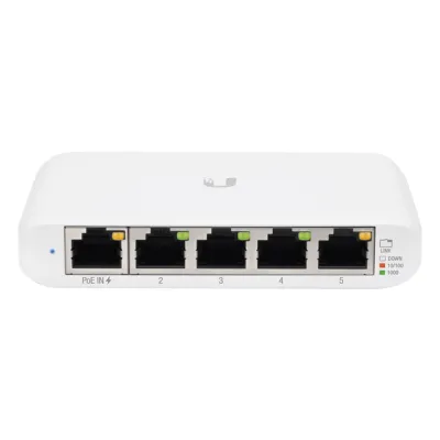 Switch UniFi Administrable Compacto de 5 Puertos 10/100/1000 Mbps, soporta entrada de PoE 802.3af/at