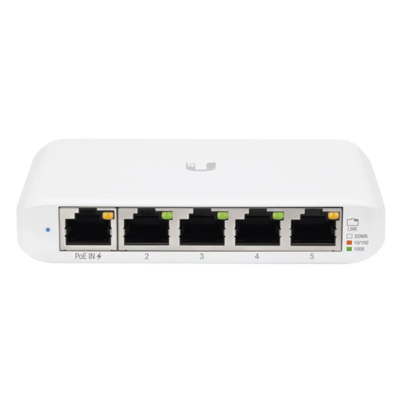 Switch UniFi Administrable Compacto de 5 Puertos 10/100/1000 Mbps, soporta entrada de PoE 802.3af/at