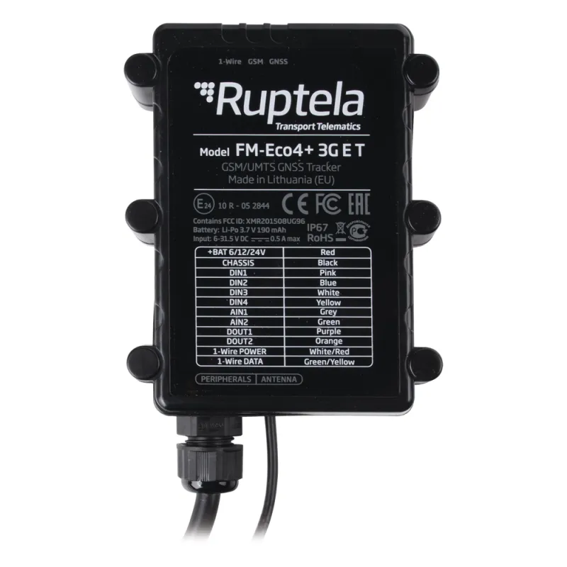 Localizador vehicular 3G / Antena Satelital Externa / Contra agua y polvo IP67 / RFID / Apagado de motor a distancia / Anti Jammer