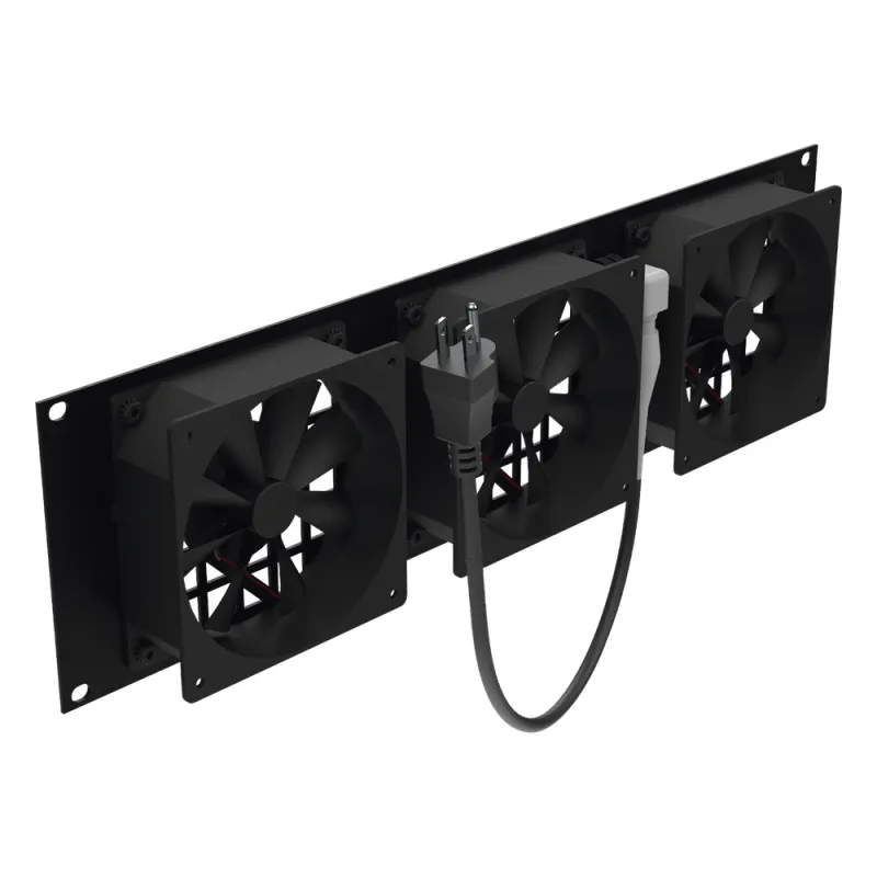 Kit de 3 Ventilador 110 Vca (12 x 12 cm) con Clavija 5-15P. Para instalación en Postes Rack