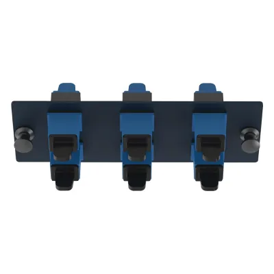Placa Acopladora de Fibra Óptica FAP, Con 6 Conectores SC Simplex (6 Fibras), Para Fibra Monomodo OS1/OS2, Color Azul